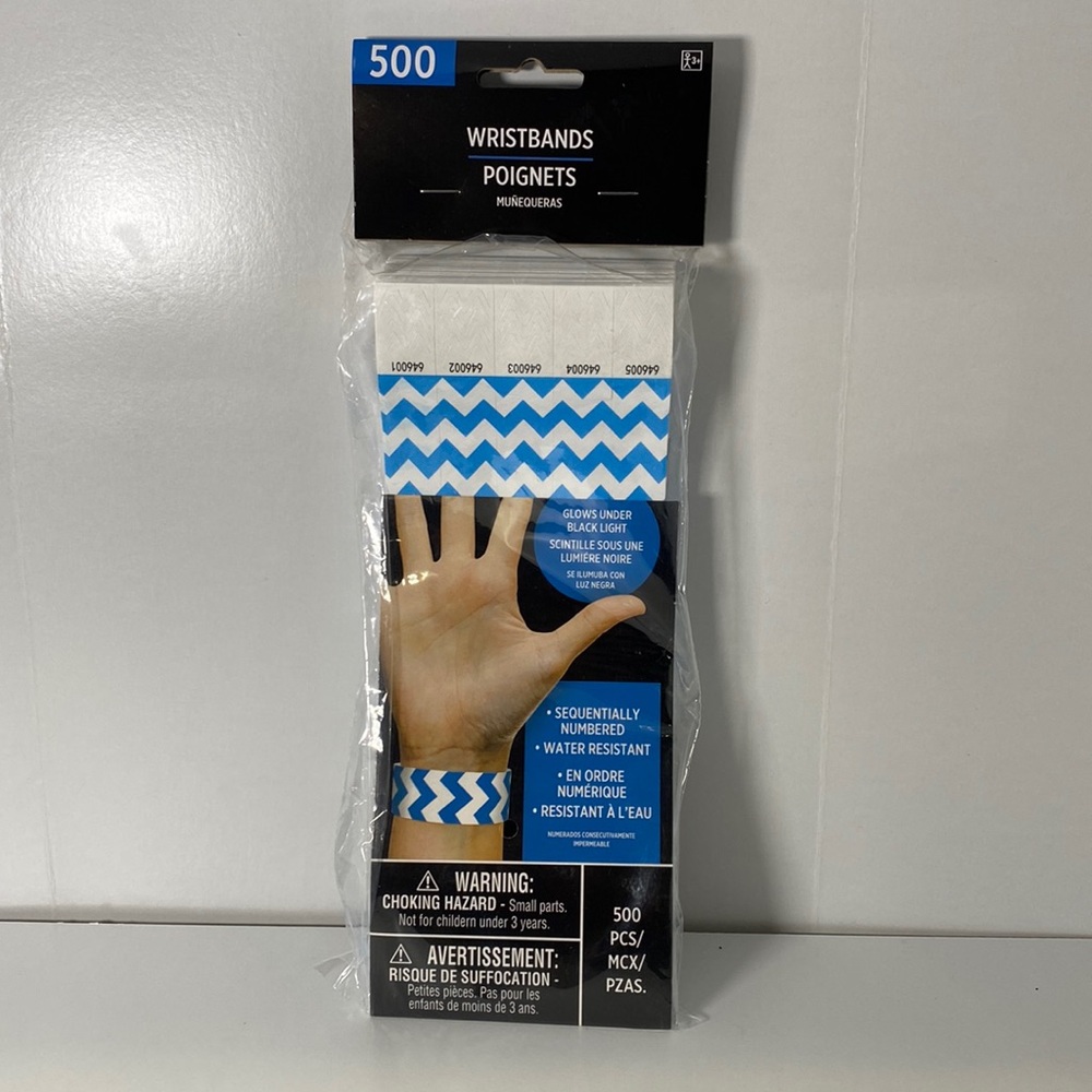 500 piece Blue waterproof Party wristbands